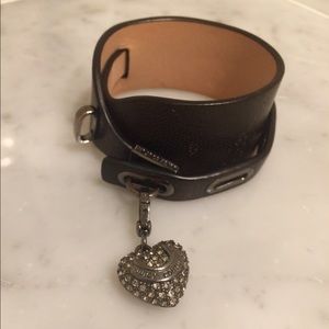 Juicy Couture Leather Style Cuff w/ Heart Charm